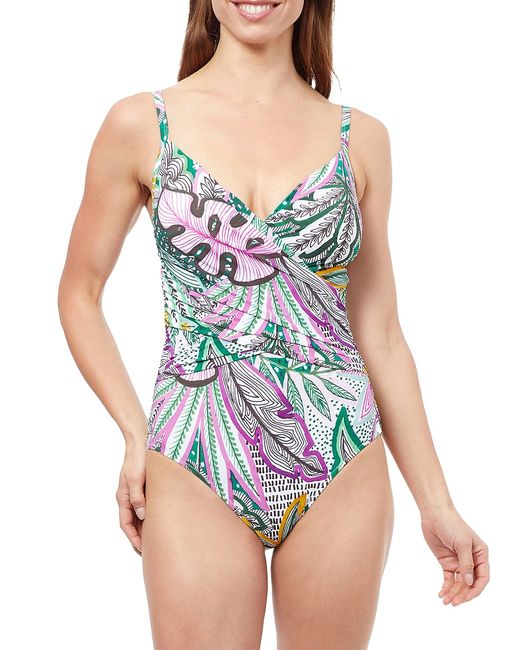 Gottex Swimwear Tropic Boom Wrap One-Piece Swimsuit