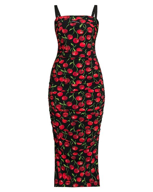 Dolce & Gabbana Cherry Print Midi Dress