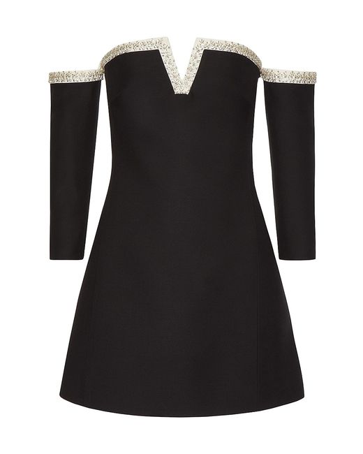 Valentino Bead-Embroidered Off-The-Shoulder Minidress