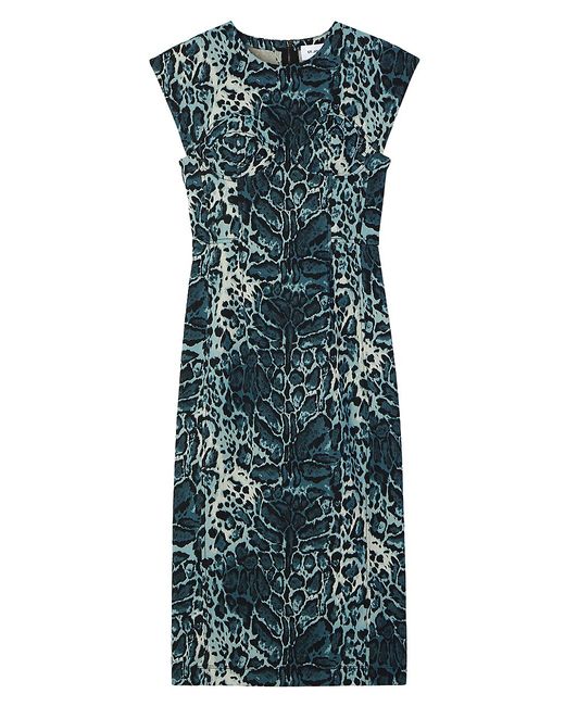 St. John Leopard-Print Jacquard Sheath Dress