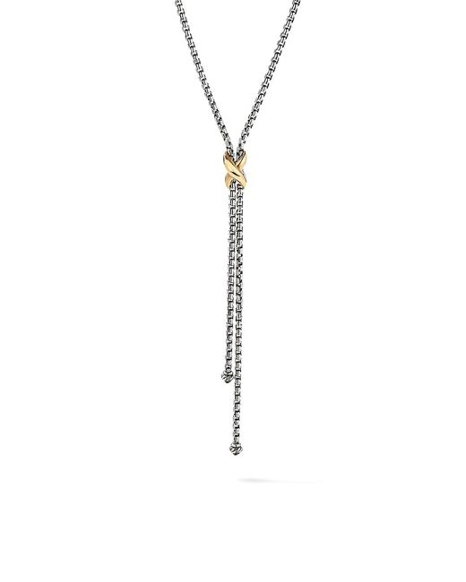 David Yurman Petite X 18K Sterling Lariat Necklace
