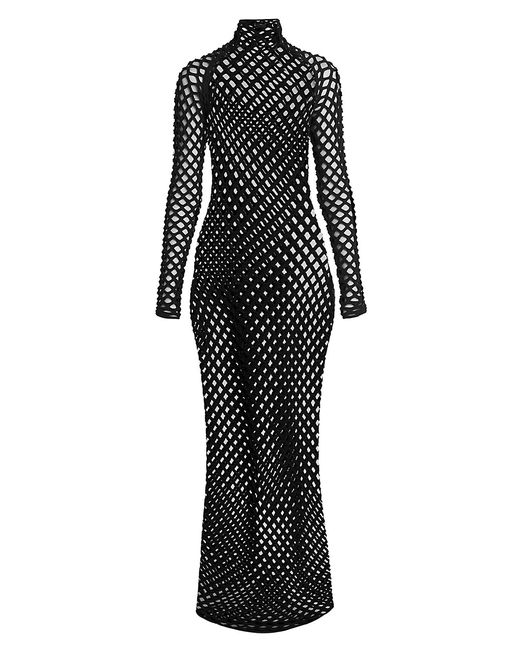 Alaïa Cage Net Maxi Dress