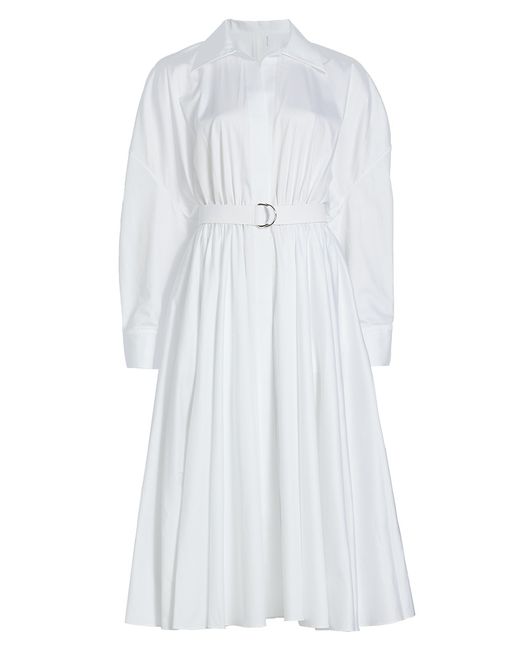 Norma Kamali Oversized Belted Poplin Midi-Dress