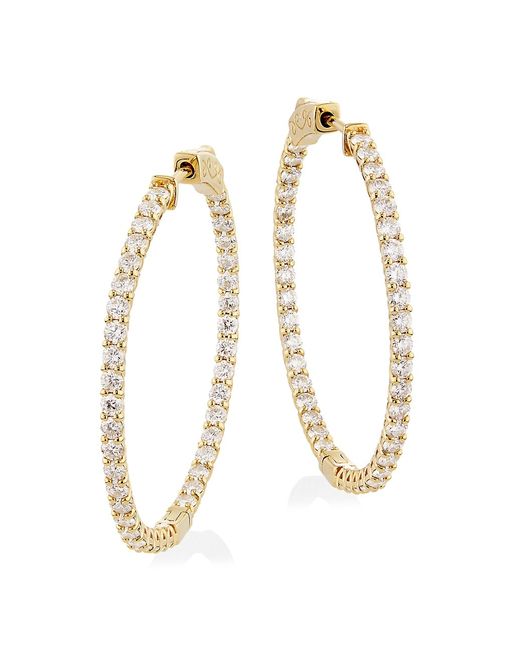 Saks Fifth Avenue Collection 14K Yellow 2.59 TCW Diamond Inside-Out Hoop Earrings