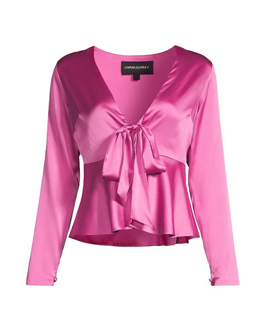 Cynthia Rowley Tie-Front Long-Sleeve Blouse