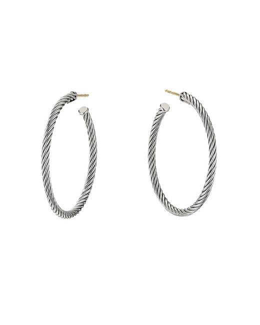 David Yurman Cable Sterling Hoop Earrings