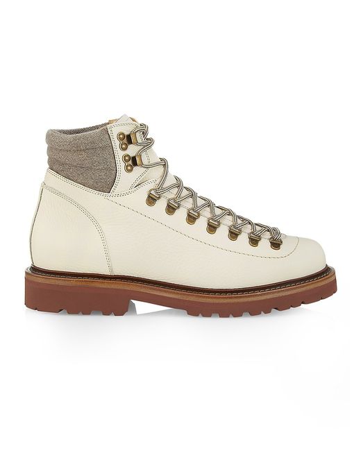 Brunello Cucinelli Grained Leather Hiking Boots