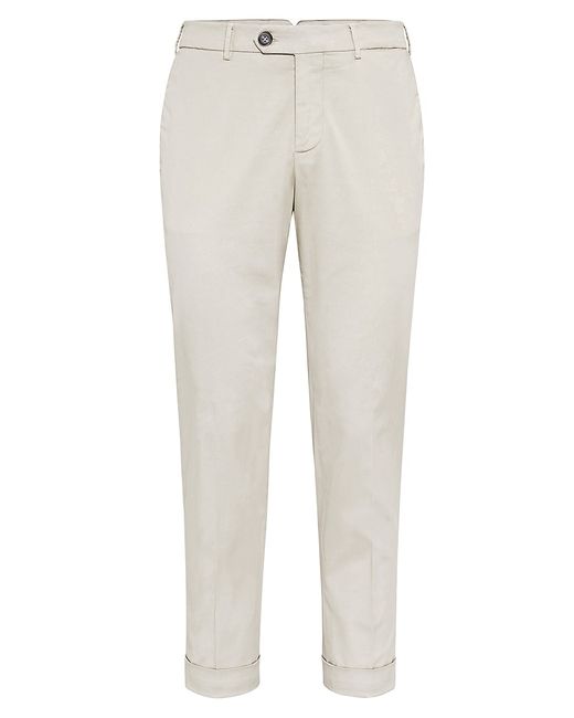 Brunello Cucinelli Garment-Dyed Italian Fit Trousers In American Pima Comfort Cotton Gabardine