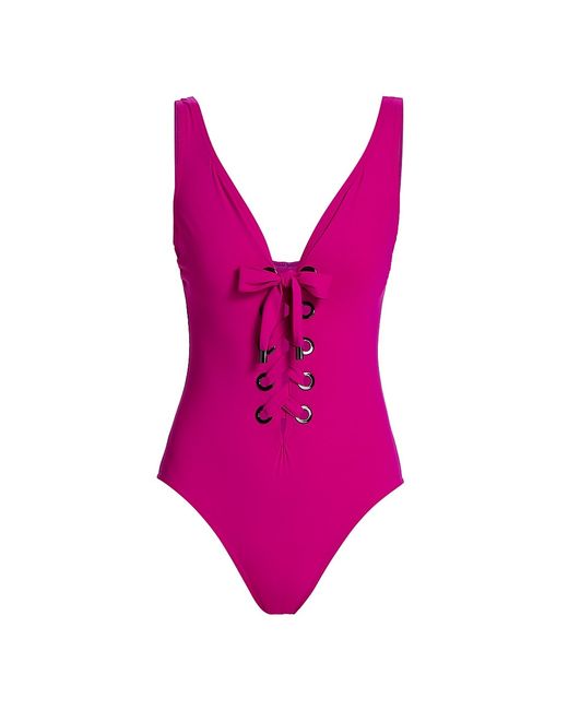 Karla Colletto Lucy Lace-Up One-Piece Swimsuit