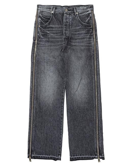 Purple Brand Full Side-Zip Relaxed-Fit Jeans