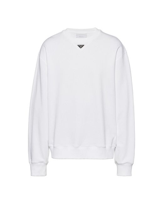 Prada Oversized Cotton Sweatshirt With Triangle Logo
