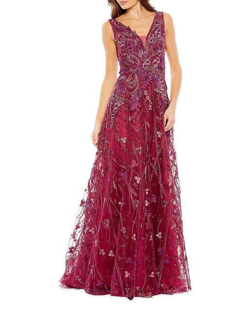 Mac Duggal Embroidered A-Line Gown