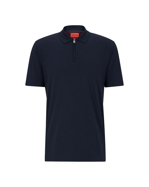 Hugo Boss Cotton-Blend Polo Shirt With Zip Placket