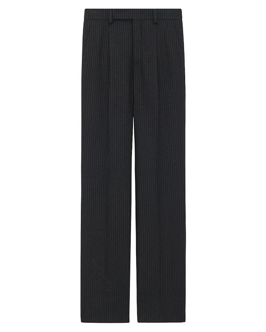 Saint Laurent Flared Pants In Cotton Striped Wool Flannel