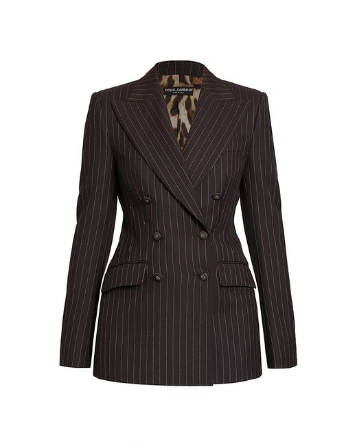 Dolce & Gabbana Double-Breasted Pinstriped Blazer