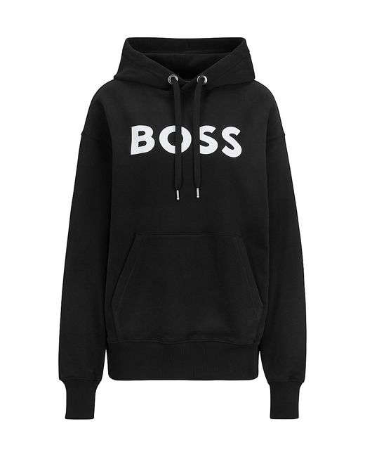 Boss Logo Hoodie In Soft-Washed French Terry