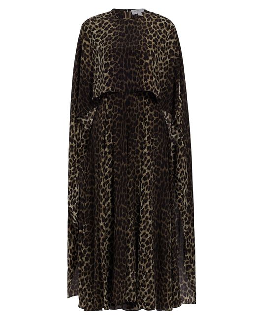 Michael Kors Collection Leopard Cape Midi-Dress