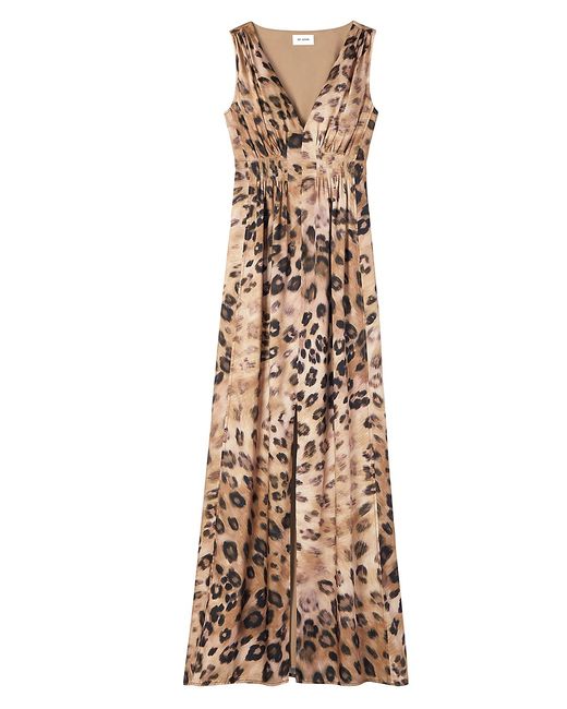 St. John Leopard-Print Maxi Dress