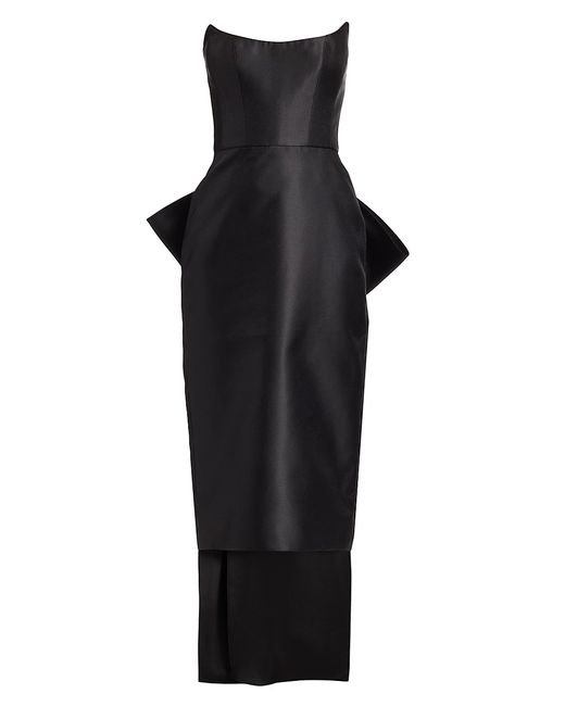 Amsale Pointed Strapless Bow Cocktail Dress