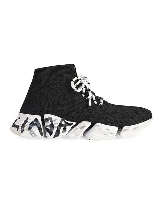 Balenciaga Speed 2.0 Lace-Up Graffiti Recycled Knit Sneakers