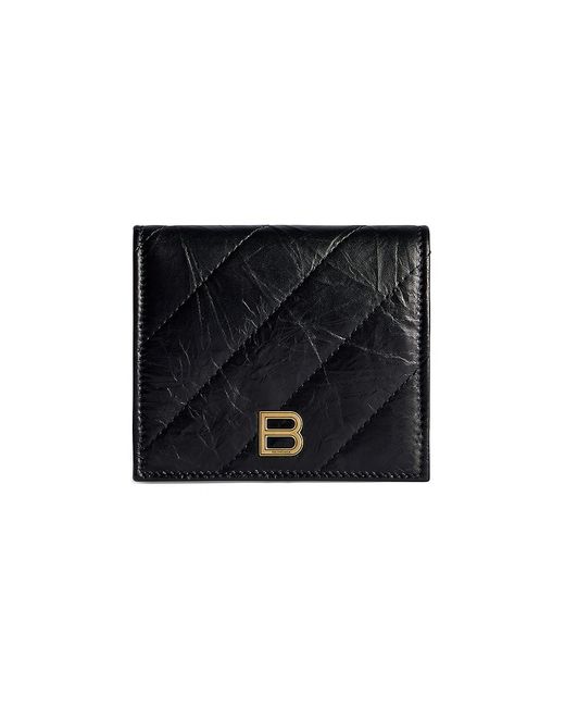 Balenciaga Crush Flap Coin And Card Holder Quilted