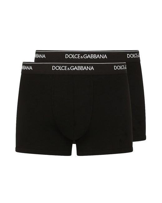 Dolce & Gabbana Logo Waistband 2-Pack Stretch Cotton Boxers