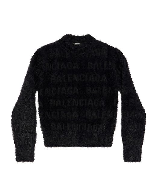 Balenciaga Horizontal Allover Furry Fitted Sweater