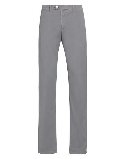 Kiton Flat-Front Cotton Cashmere Pants