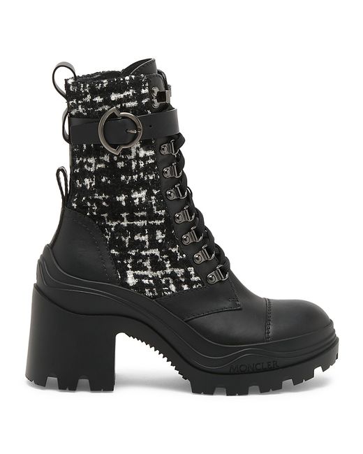 Moncler Envile Tweed Buckle Ankle Boots