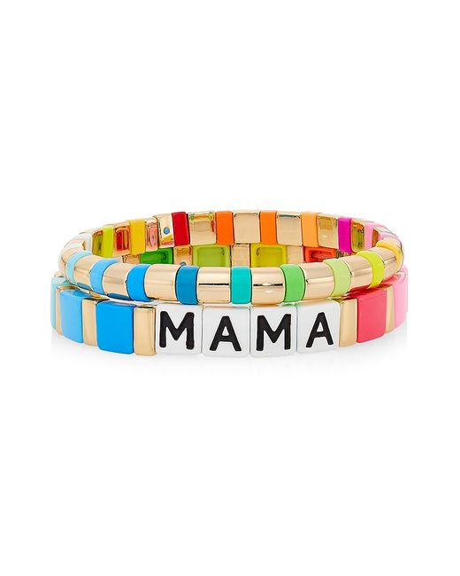 Roxanne Assoulin Mama Rainbow 2-Piece Cubic Zirconia Bead Bracelet Set