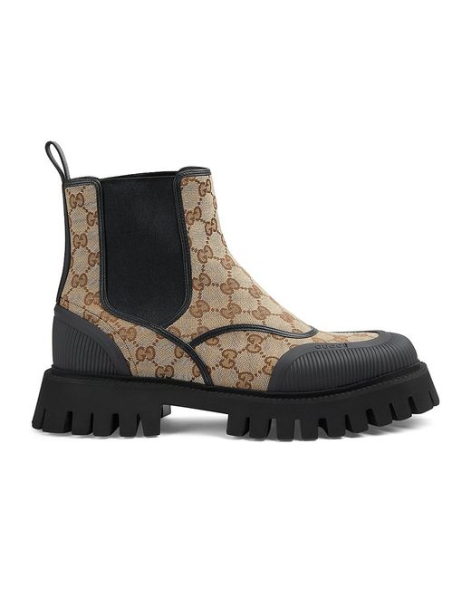 Gucci Novo Canvas Ankle Boots