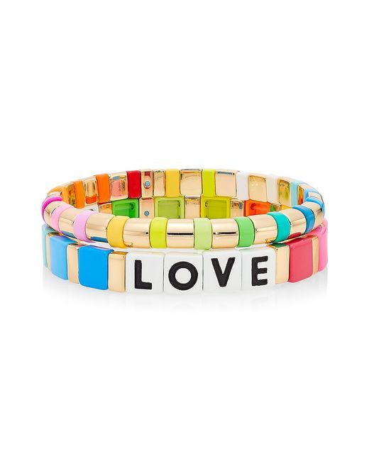 Roxanne Assoulin Love Rainbow 2-Piece Cubic Zirconia Bracelet Set