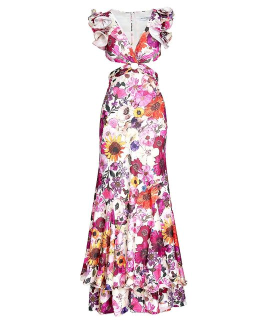 Mac Duggal Floral Cut-Out Gown