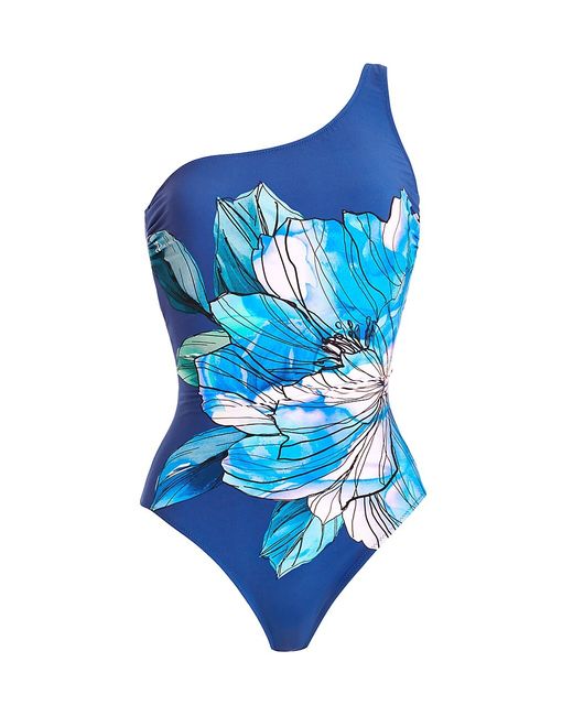 Gottex Swimwear Wild Flower One-Shoulder One-Piece Swimsuit