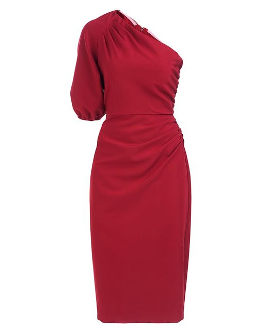 Kay Unger Brea One-Shoulder Midi-Dress