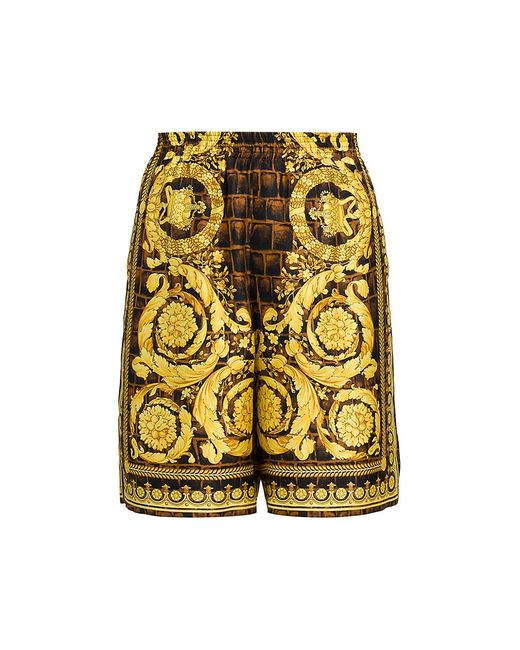 Versace Baroccodile Silk Shorts
