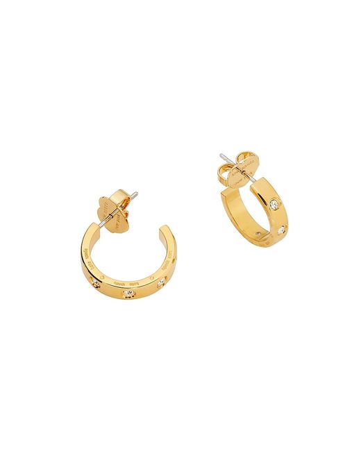 Kate Spade New York Goldtone Cubic Zirconia Huggie Hoop Earrings