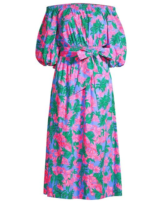 Lilly Pulitzer Shawlee Belted Floral Midi-Dress