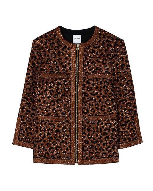 St. John Leopard Knit Jacket