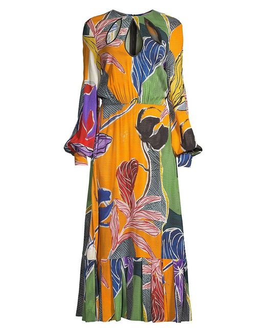 Stella Jean Floral Cut-Out Maxi Dress