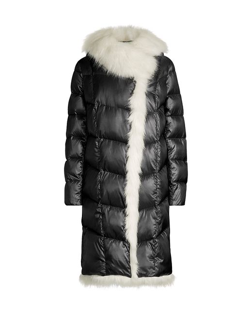 Donna Karan Faux-Fur-Trimmed Sleeping Bag Coat