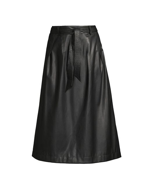 Donna Karan City Mist Vegan Leather Midi-Skirt