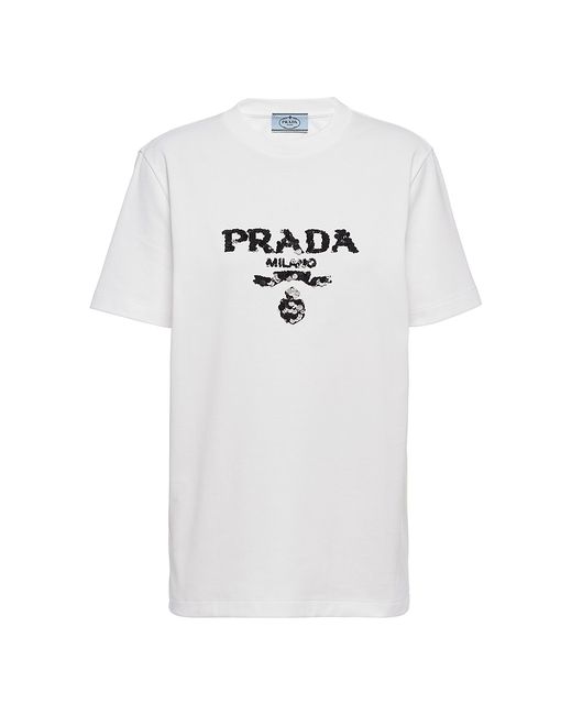 Prada Embroidered Interlock T-shirt