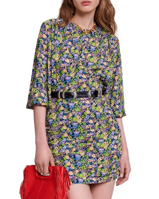Maje Short Dress With Floral Print