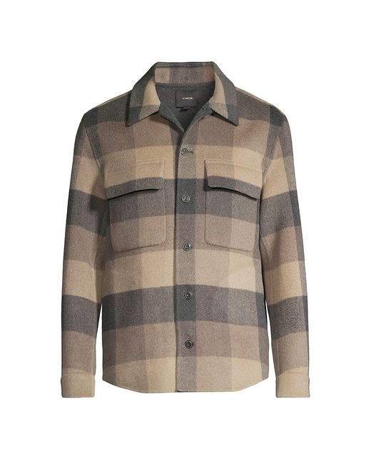 Vince Splittable Plaid Wool-Blend Long-Sleeve Shirt