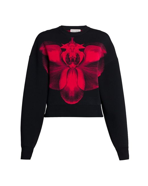Alexander McQueen Orchid Crew-Neck Sweater