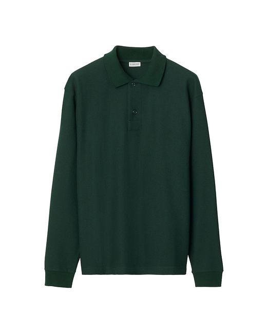Burberry Long-Sleeve Cotton Polo Shirt