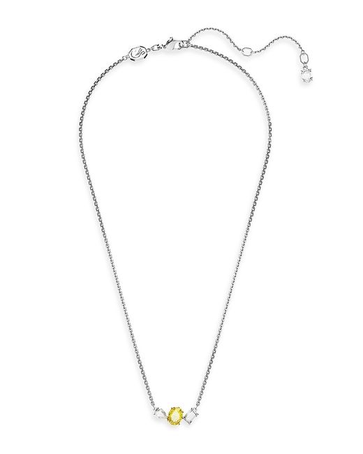 Swarovski Mesmera Goldtone Rhodium-Plated Crystal Mixed Cuts Pendant Necklace