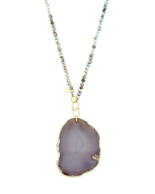 Room Service Moorea 24K Gold-Plated Agate Necklace