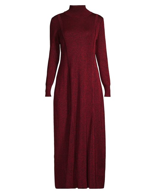 Misook Heathered Long-Sleeve Maxi Dress